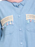 Ice Embellished Denim Shirt - Khotwh